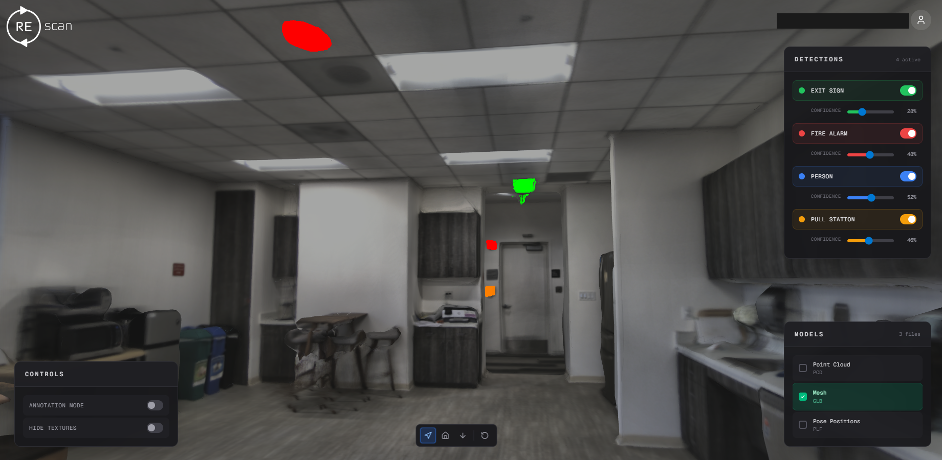 REscan AI labeling and annotation interface